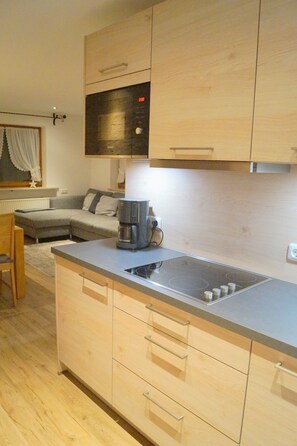 Kühlschrank, Mikrowelle, Herdplatte, Geschirrspüler