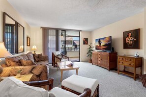 TV, DVD player, music library, video library