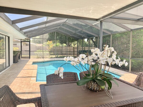 Outdoor pool, a heated pool