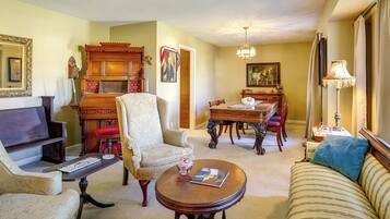 TV, DVD player, books