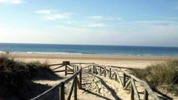 Playa en los alrededores y toallas de playa