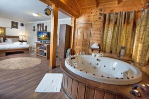 Chalet rustique Supérieur, 1 grand lit, non-fumeur | Lit de bébé (gratuit), lit d’appoint (supplément)