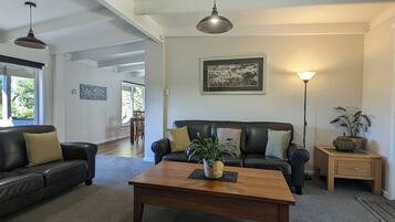 Smart TV, DVD player, books, video library