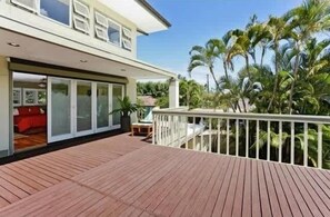 Balcony right outside the master bedroom with a view of the mountains