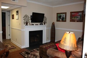 TV, peis, DVD-spiller og filmbibliotek