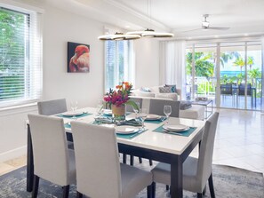Dining - Luxury beachfront 2 bedroom condo at The Grandview directly on Grace Bay beach. (Providenciales)