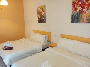 Family Room, 2 Queen Beds, Non Smoking | Iron/ironing board, free WiFi, bed sheets