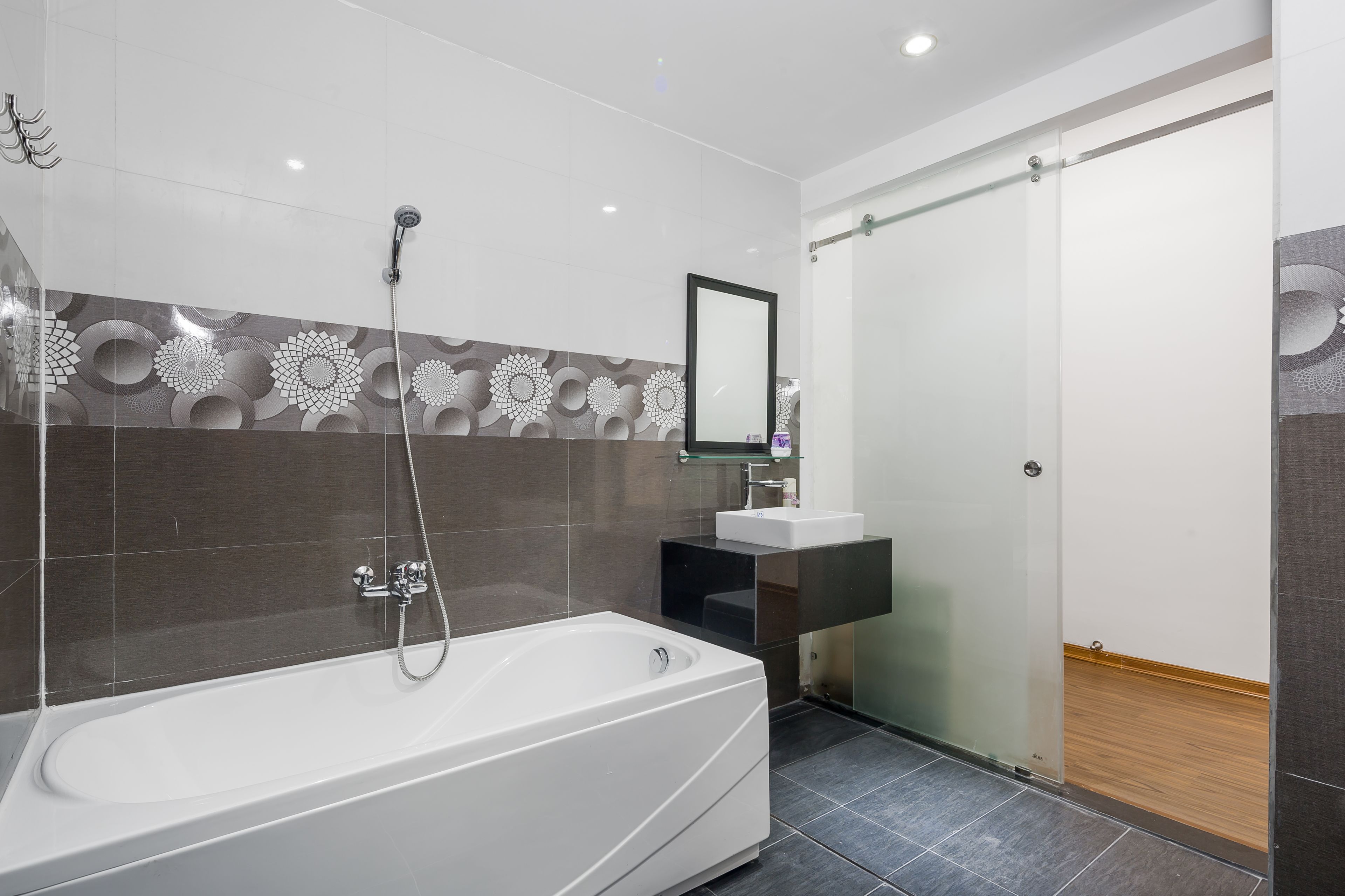 free toiletries, hair dryer, slippers, towels