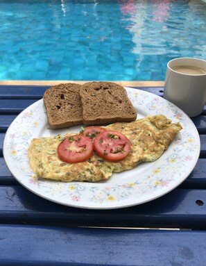 Petit-déjeuner anglais (250 INR par personne)