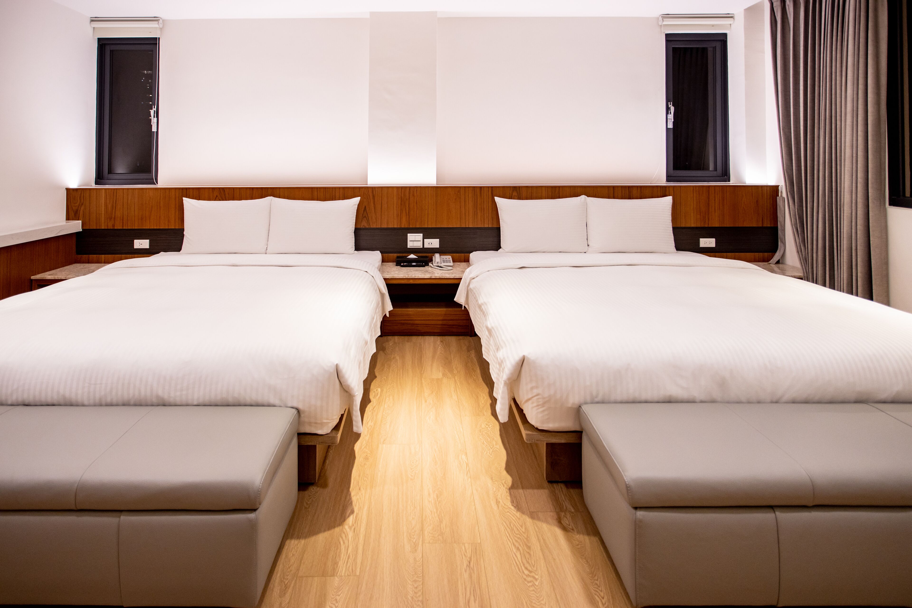 blackout curtains, soundproofing, free wifi, bed sheets