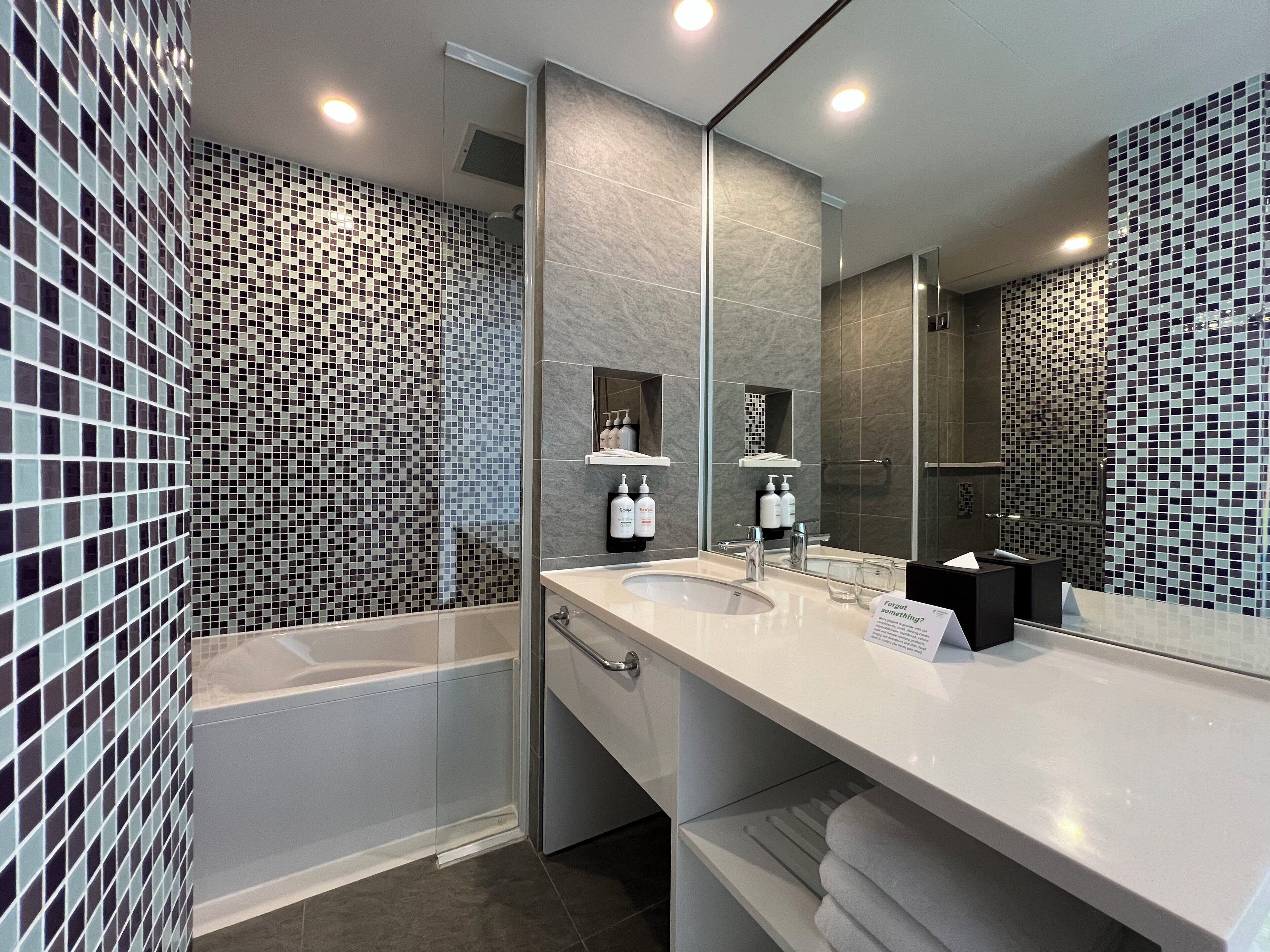 free toiletries, hair dryer, slippers, bidet