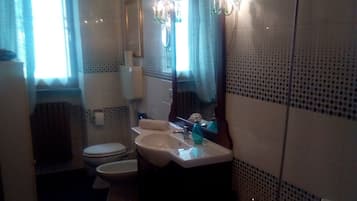 Free toiletries, hair dryer, bidet, towels