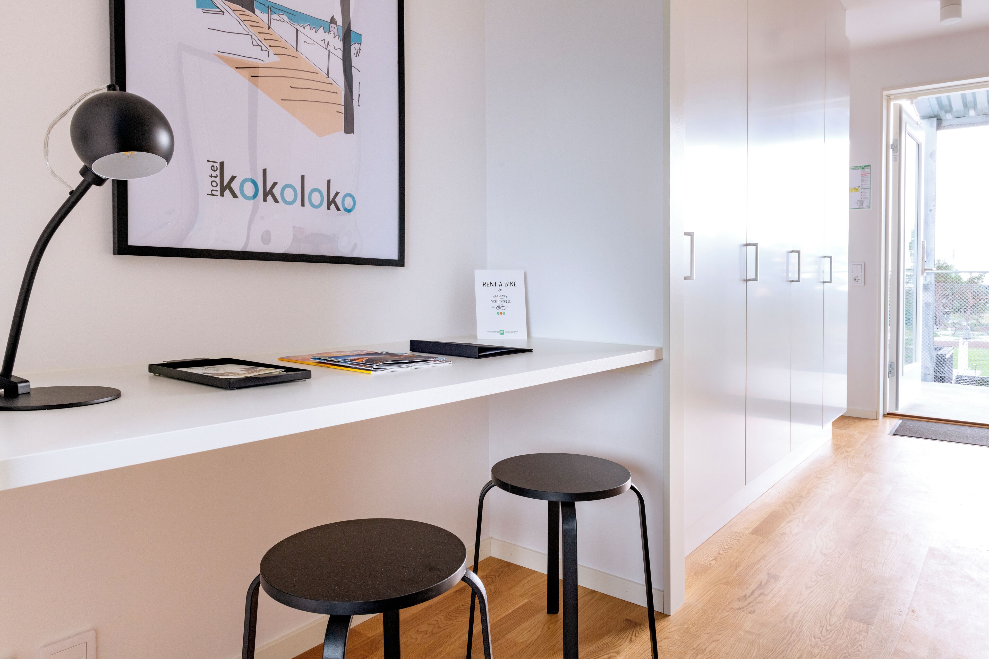 desk, blackout curtains, iron/ironing board, free wifi