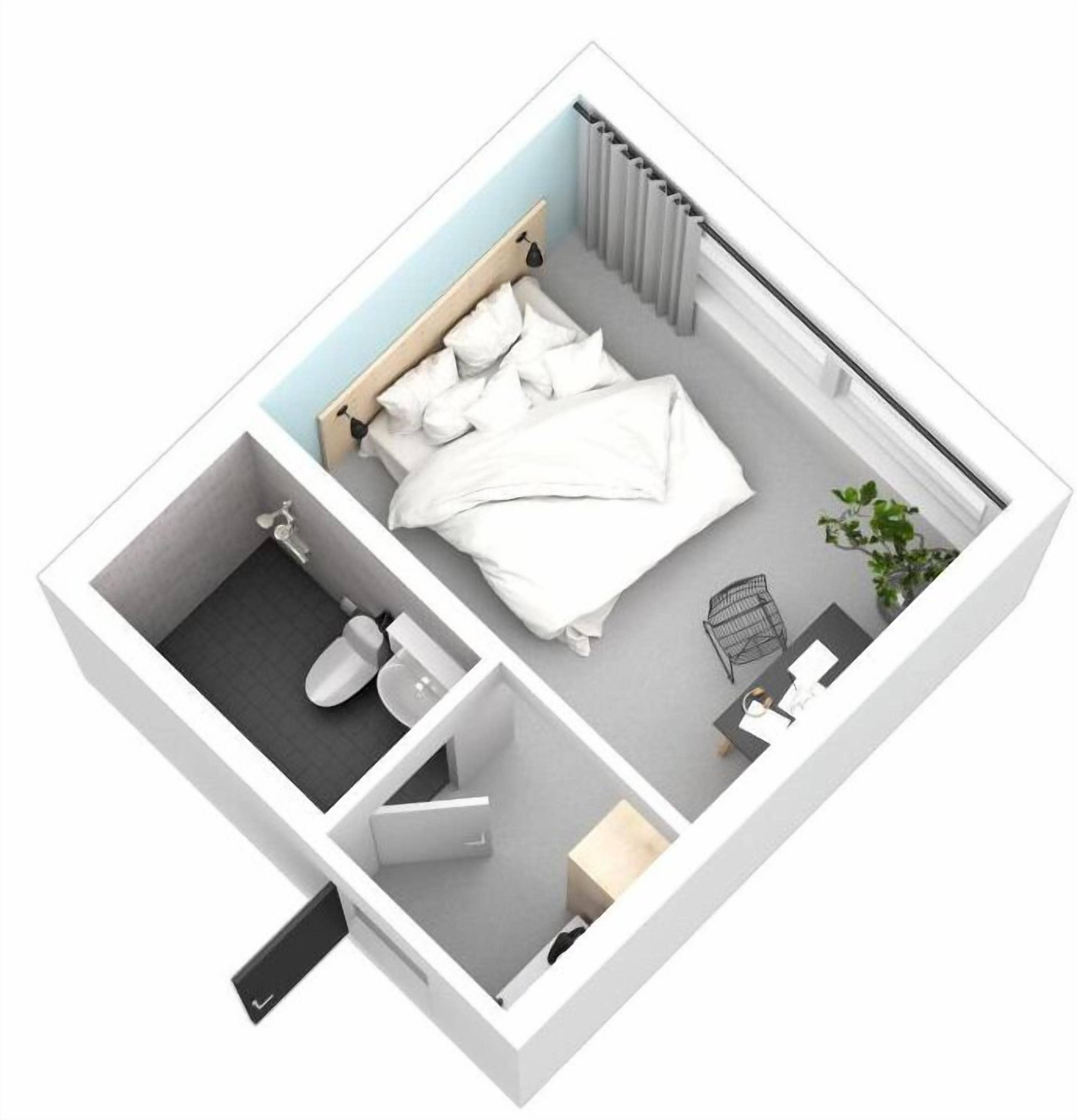 desk, blackout curtains, iron/ironing board, free wifi