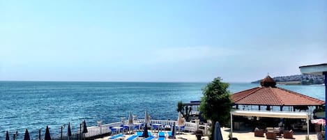 Indoor pool, seasonal outdoor pool, free pool cabanas, pool umbrellas