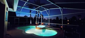 Outdoor pool, a heated pool - Stunning Lakeview Pool/Spa-Games Room,Free Wi-Fi, 2 mls to Disney  (Kissimmee)