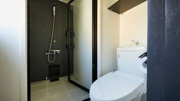 Shower, free toiletries, hair dryer, slippers