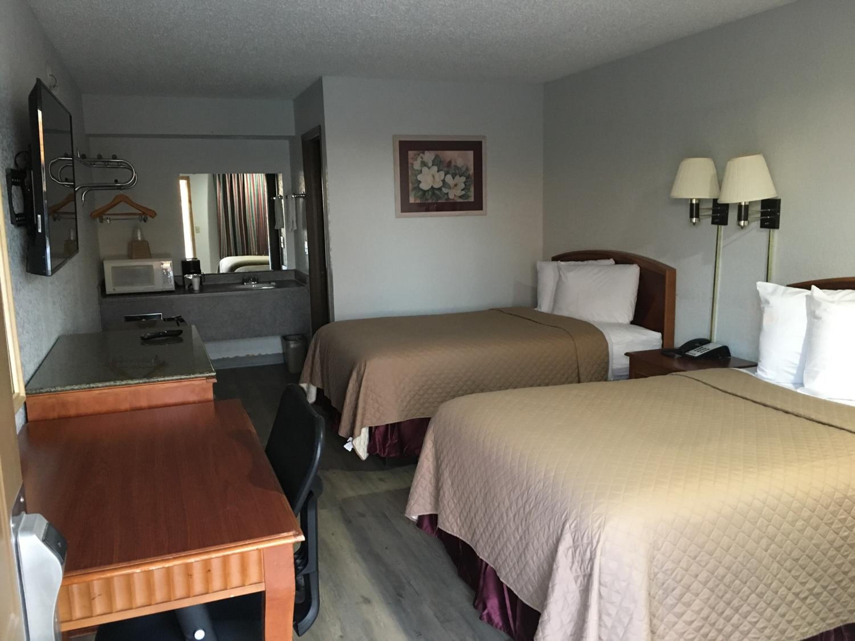 desk, blackout curtains, iron/ironing board, free wifi