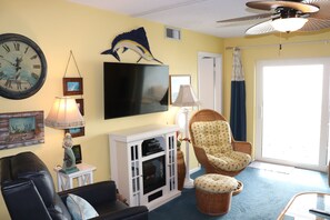 TV, DVD player, stereo