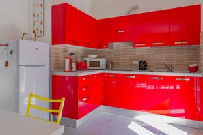 Fridge, microwave, stovetop, dishwasher