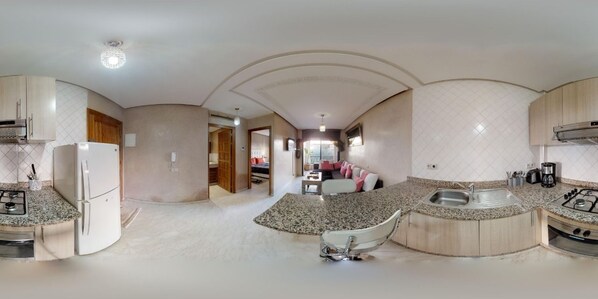 Comfort-Apartment, 1 Schlafzimmer, Nichtraucher | Eigene Küche | Großer Kühlschrank, Mikrowelle, Ofen, Herdplatte