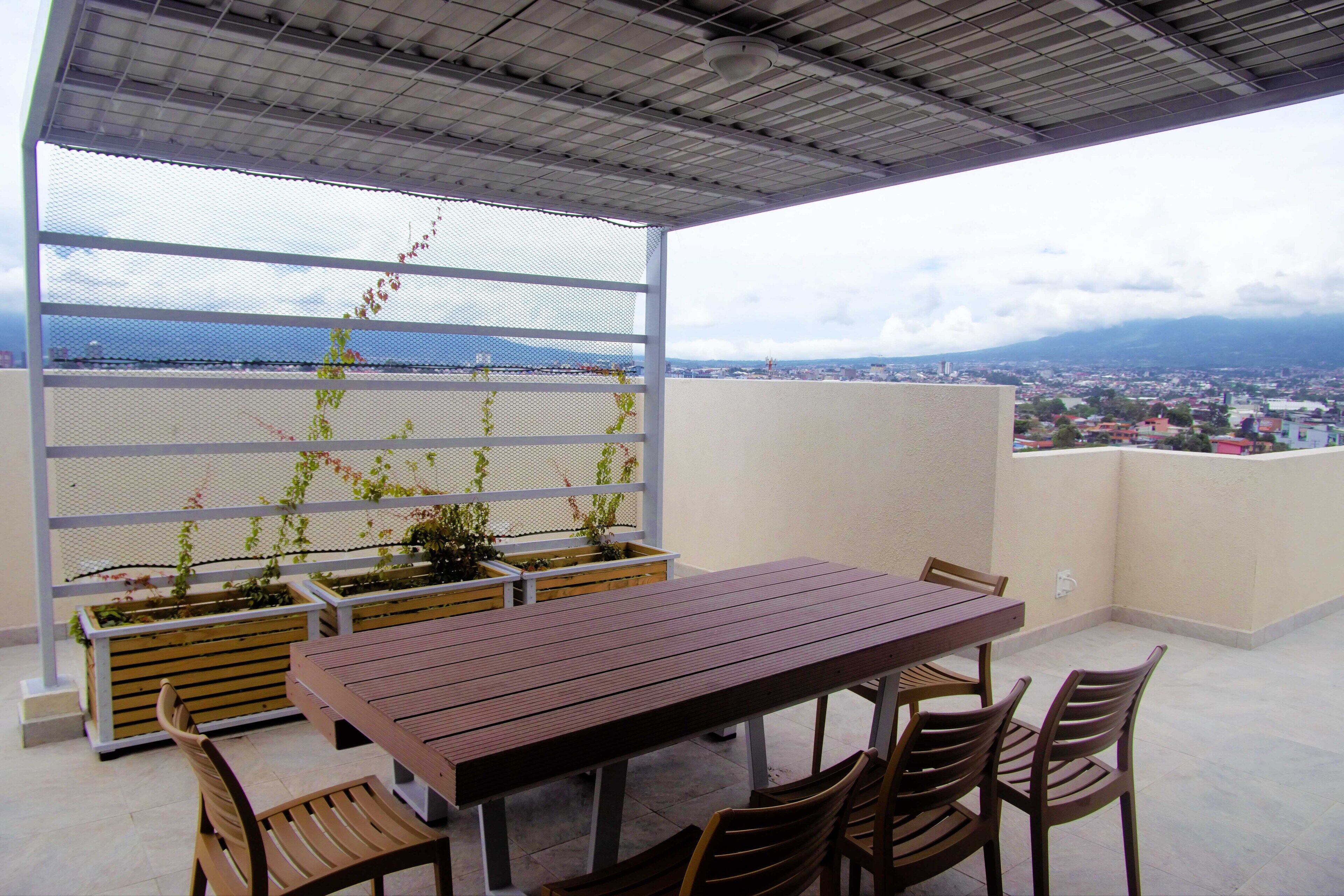 Rooftop comfort.