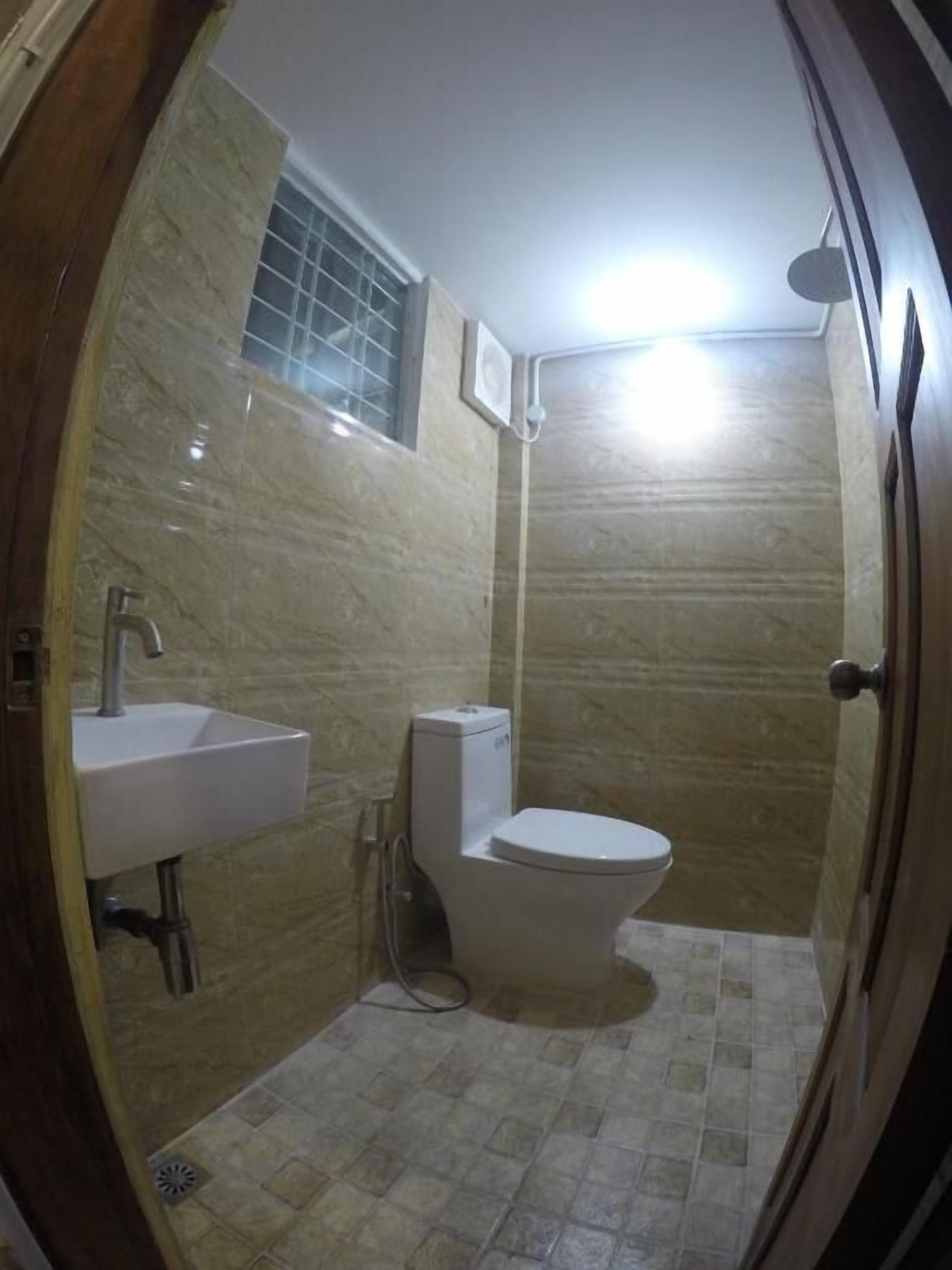 Shower, free toiletries, hair dryer, slippers