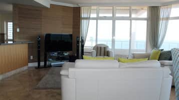 Flat-screen TV, DVD player