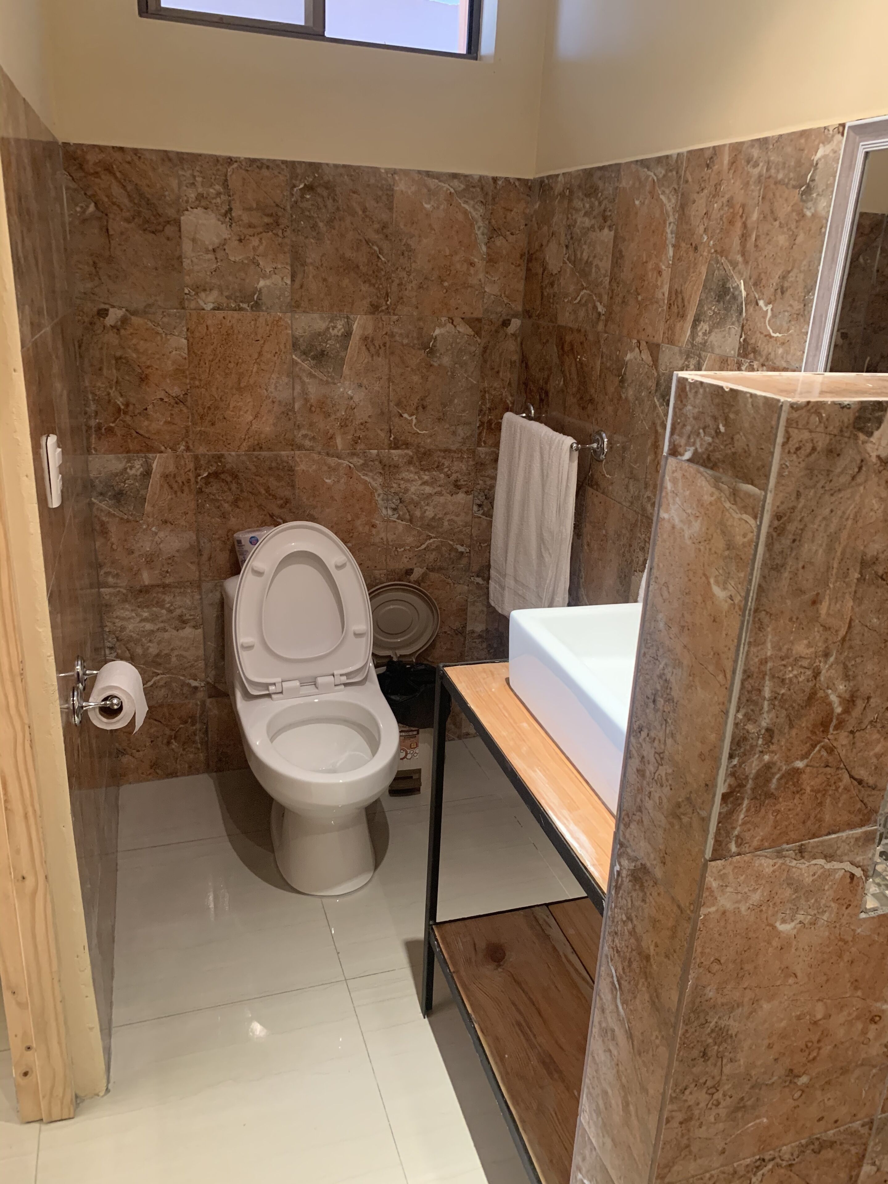 shower, free toiletries, towels