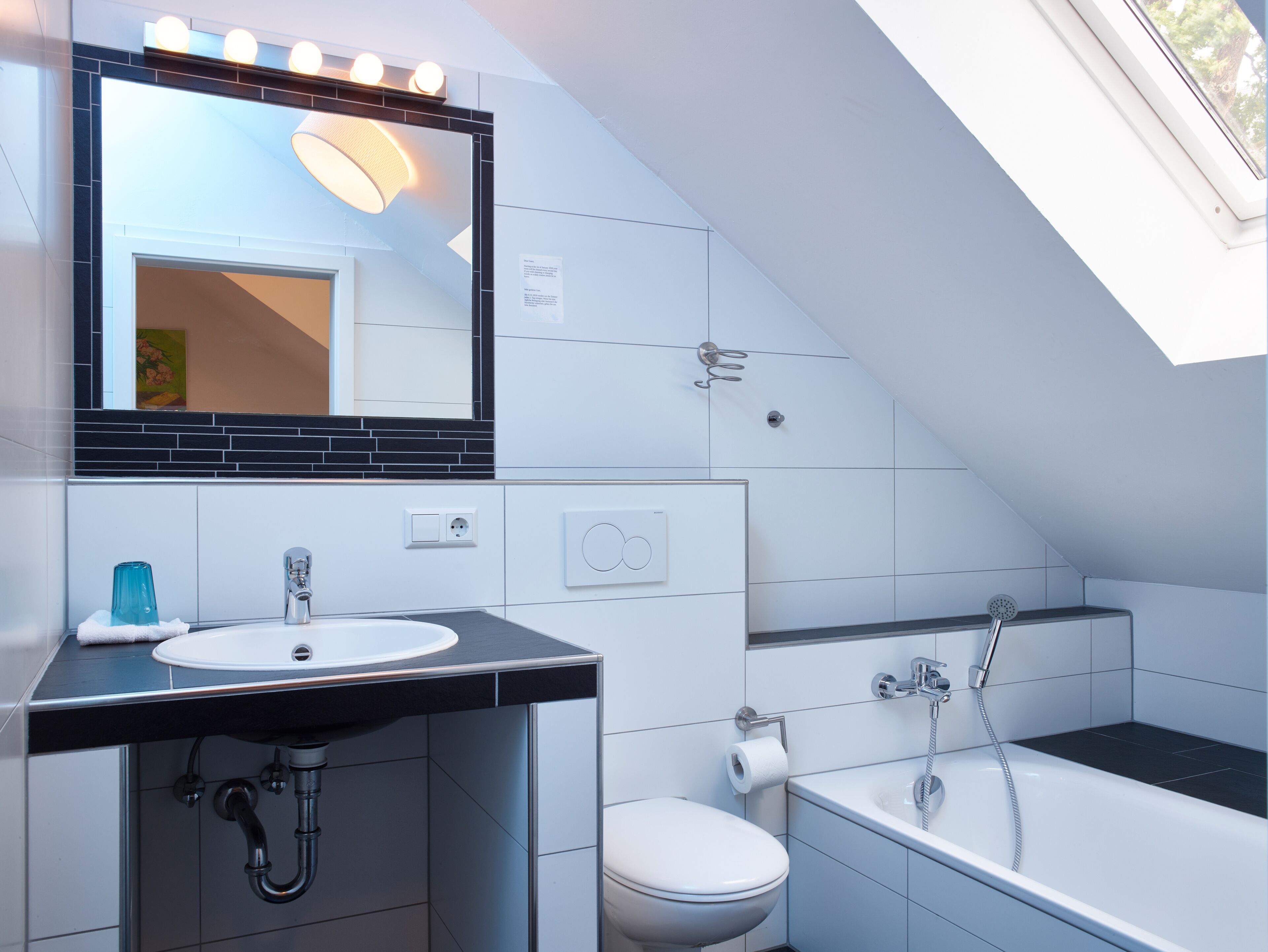 double room | bathroom | shower, hair dryer, towels