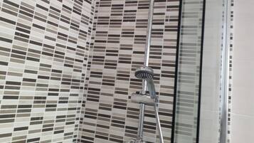 Shower, rainfall showerhead, hair dryer, bidet