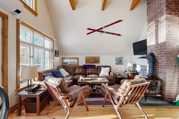 TV, fireplace, video games, DVD player