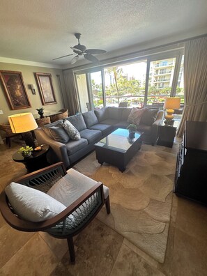 Smart TV, DVD player, books, stereo