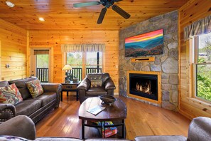 TV, fireplace, DVD player