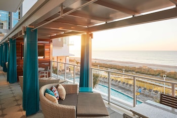 Lunch and dinner served, pool views  at Hilton Grand Vacations Club Ocean Enclave Myrtle Beach