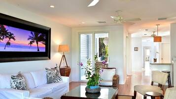 TV, DVD player, stereo