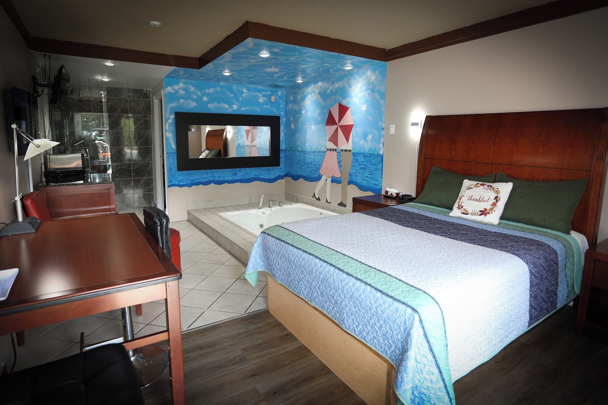 Chambre Deluxe, 1 grand lit, non-fumeurs, bain à remous | Bureau, rideaux occultants, chambres insonorisées
