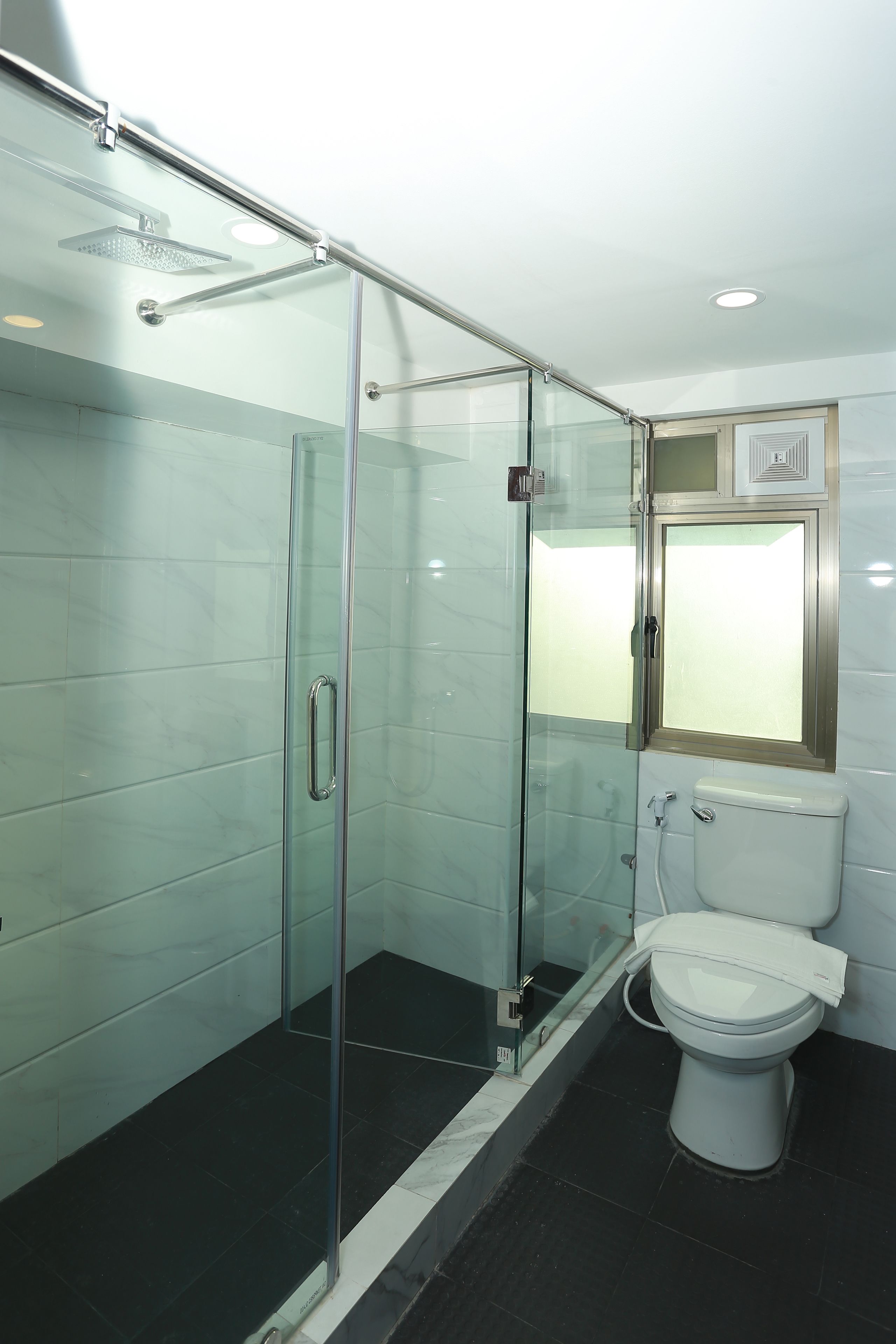 free toiletries, hair dryer, slippers, towels