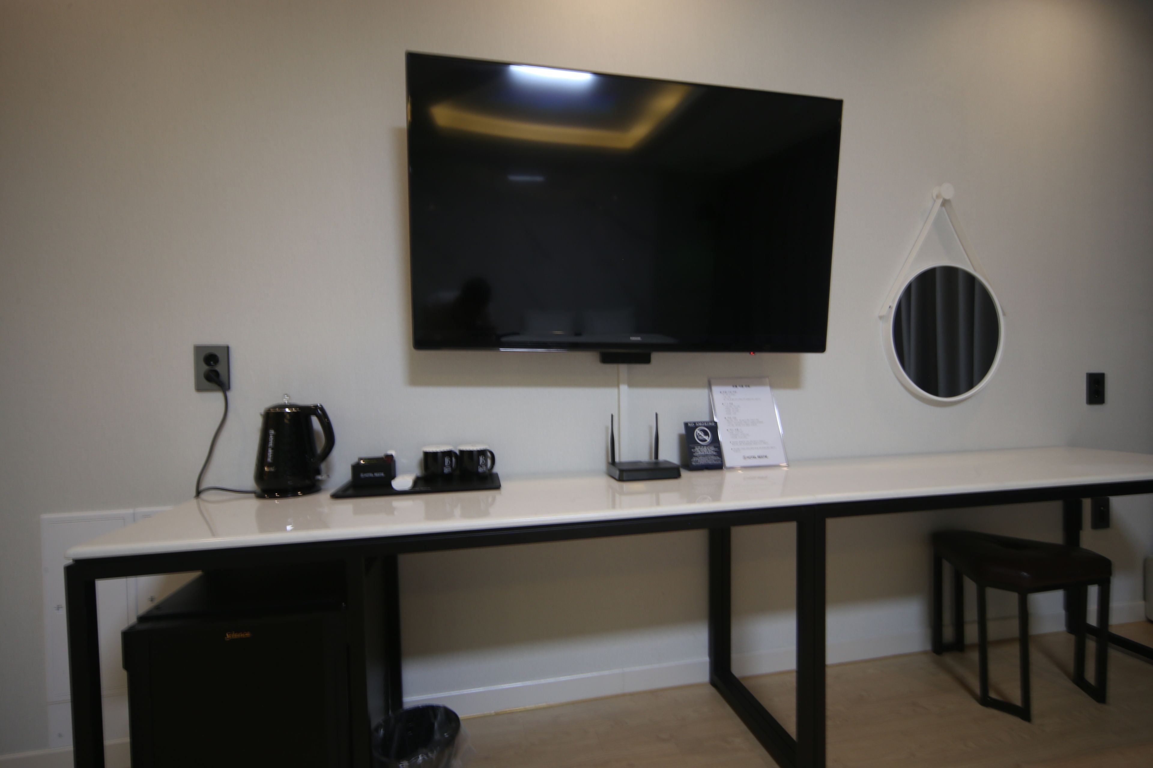 deluxe double room | desk, laptop workspace, blackout curtains, soundproofing