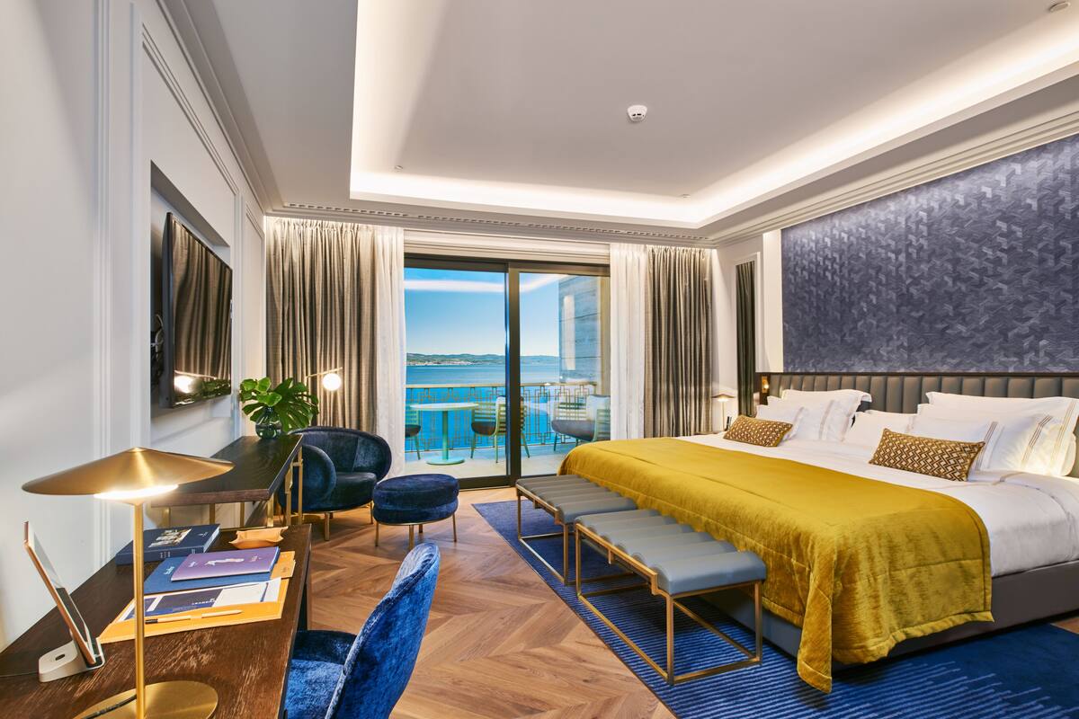 Phòng đôi hoặc 2 giường đơn Premium, quang cảnh biển | Bộ trải giường bằng vải cotton Ai Cập, bộ đồ giường cao cấp