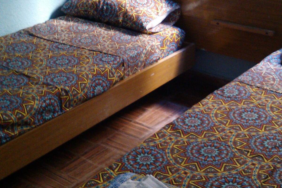 Basic Double Room, 2 Twin Beds, Non Smoking | Blackout drapes, bed sheets