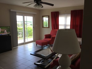 Traditional Apartment, 1 King Bed with Sofa bed, Valley View | Living area | TV - Central Apartment (Devonshire Parish)