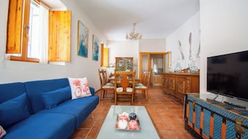 Smart TV, fireplace, video games, DVD player