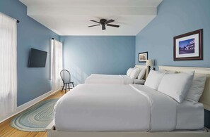 Room, Multiple Beds, Corner | Premium bedding, blackout curtains, iron/ironing board, free WiFi