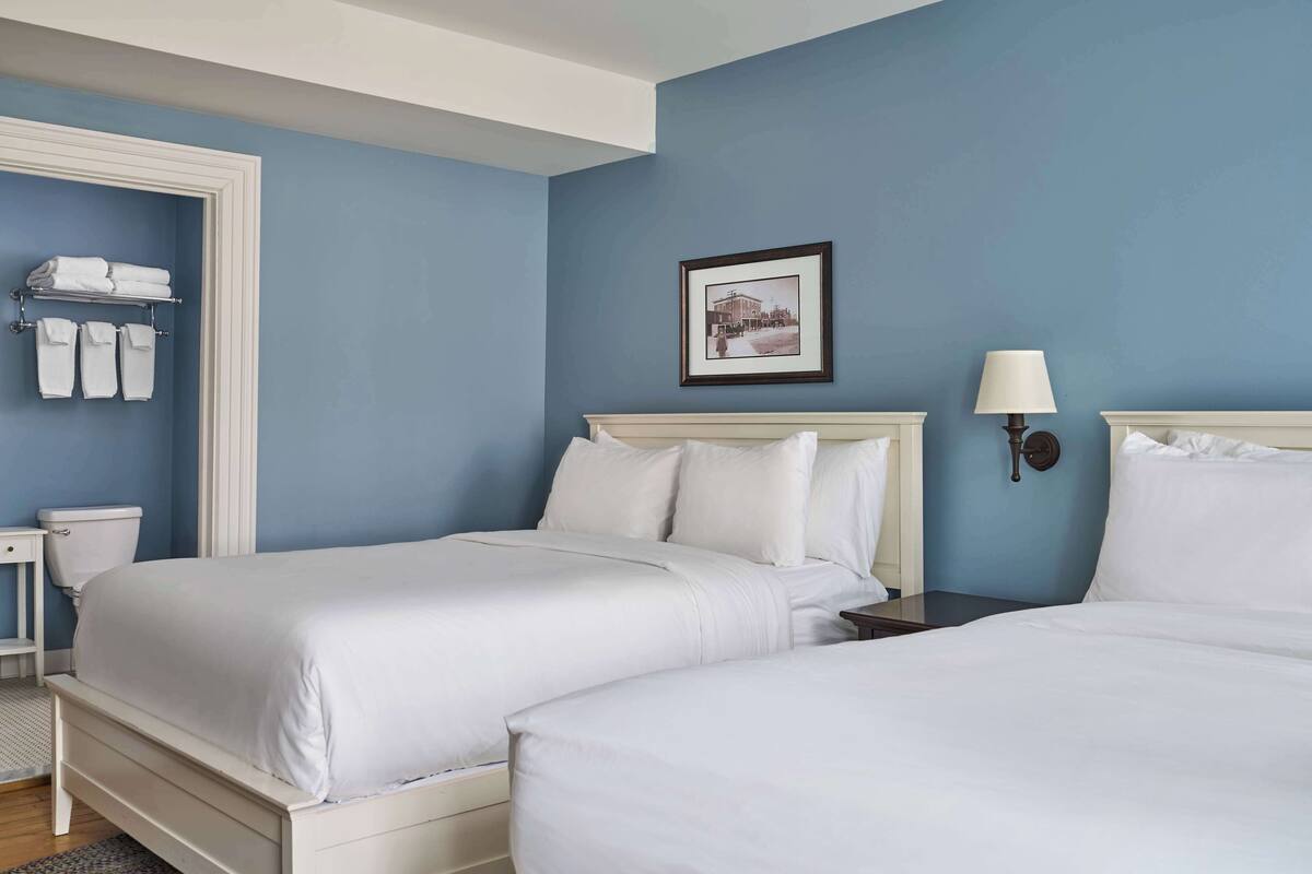 Room, 2 Queen Beds | Premium bedding, blackout drapes, iron/ironing board (on request)