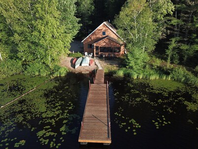 Rustic Baldy Lake Cabin near Pictured Rocks, Boats, Island and Fishing