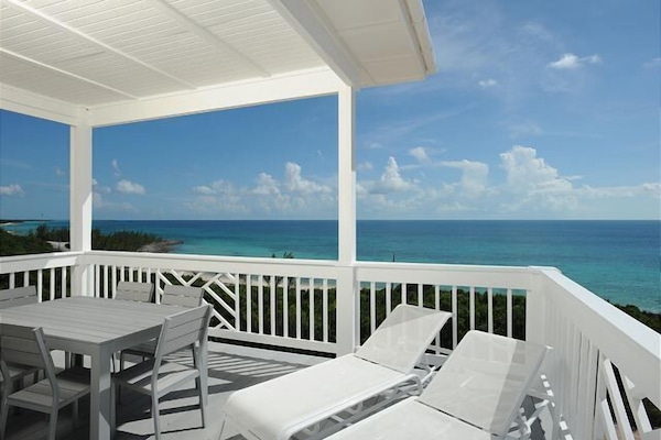 View from the west deck, facing the sunset. Deck has covered and open areas.