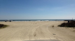 Beach nearby, sun loungers