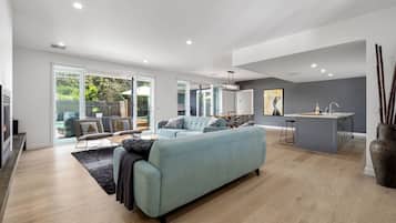 Smart TV, fireplace, Netflix, DVD player