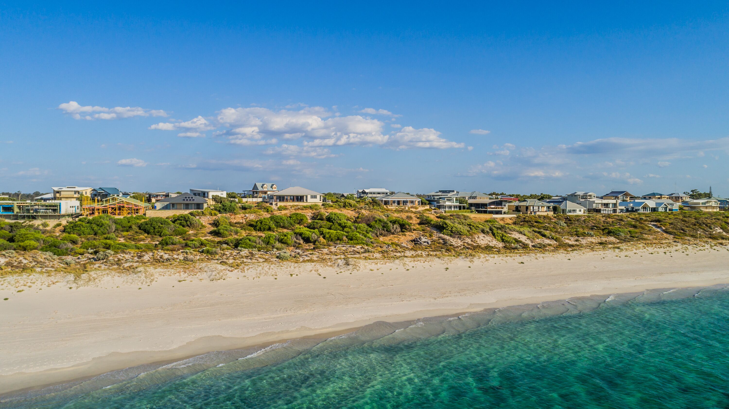 On the beach, sun loungers